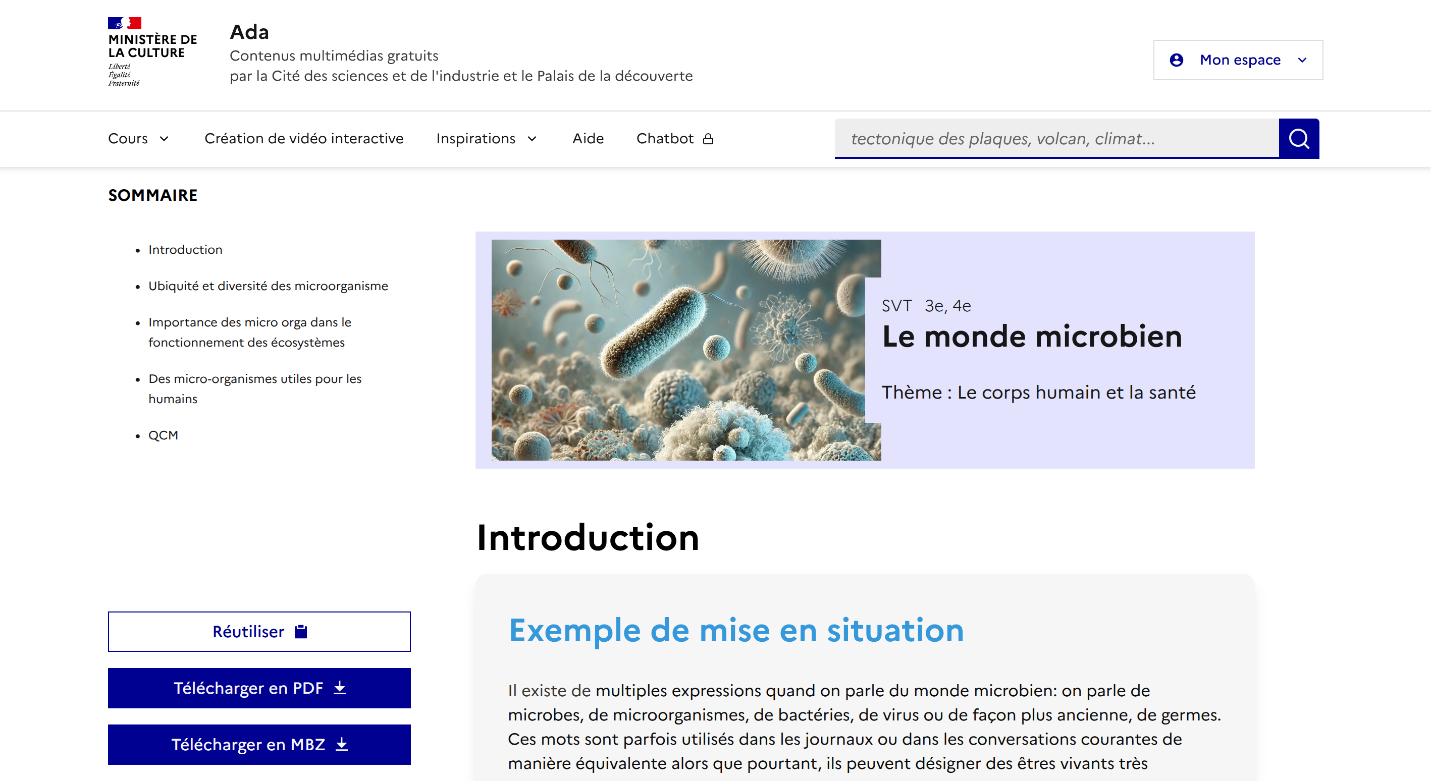 Éditeur de cours